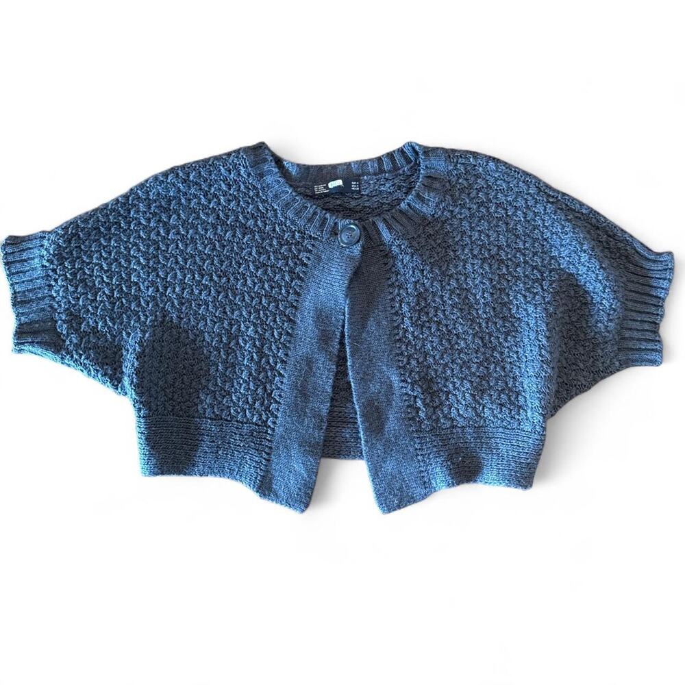 Zara Gray Knit Short Sleeve Shrug Cardigan - Size Medium